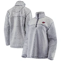 Veste pull-over à fermeture éclair quart de zip en sherpa gris Arizona Cardinals G-III 4Her par Carl Banks pour femme