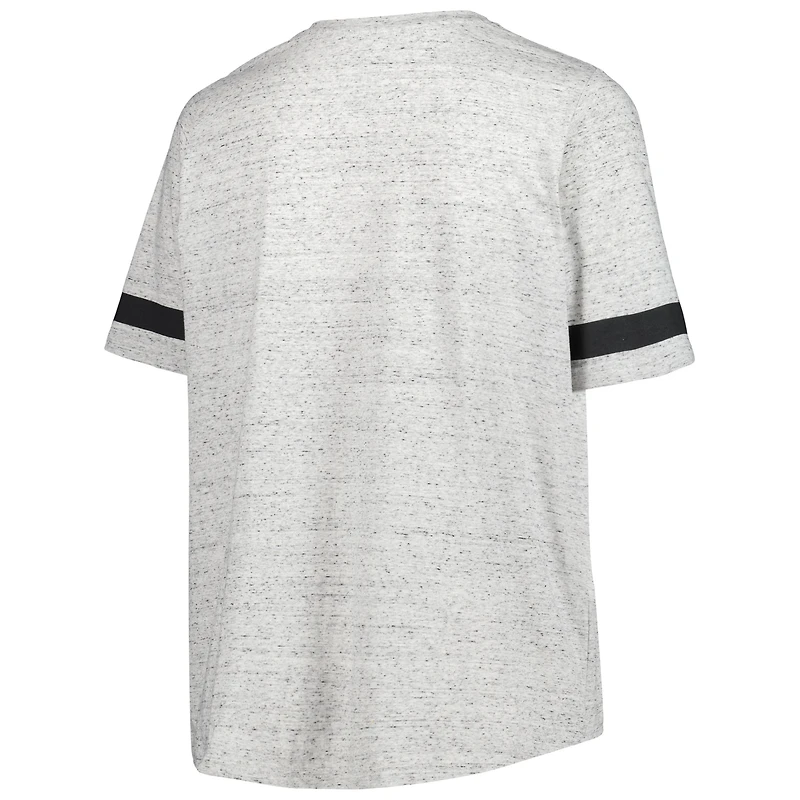 Women's Heather Gray Arizona Cardinals Plus Lace-Up V-Neck T-Shirt