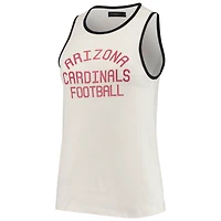 Débardeur Femme Junk Food Blanc/Noir Arizona Cardinals Pop Reliure à encolure dégagée