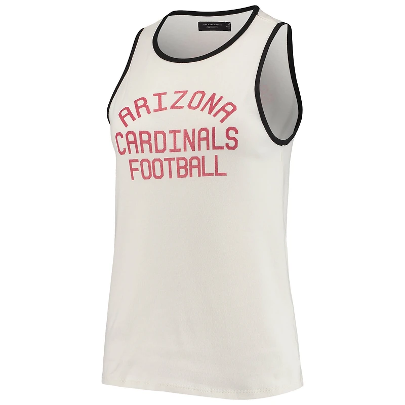 Women's Junk Food White/Black Arizona Cardinals Throwback Pop Binding Scoop Neck Tank Top