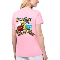 T-shirt à col en V Game Time des Cardinals de l'Arizona rose Margaritaville pour femmes