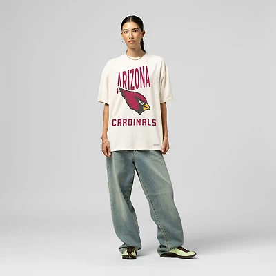 T-shirt boyfriend Mitchell & Ness crème pour femme avec logo des Cardinals de l'Arizona
