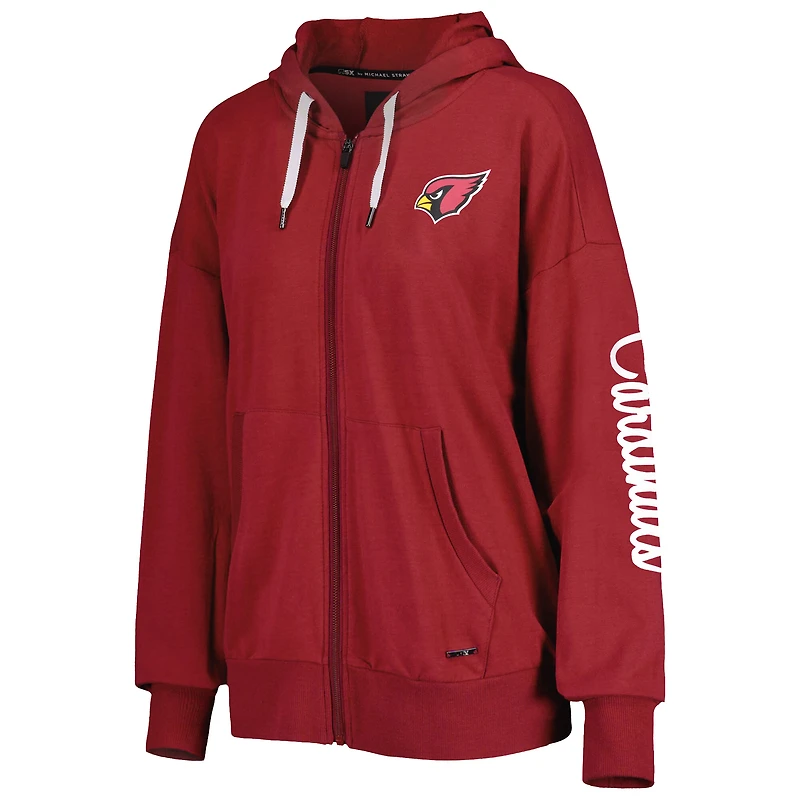 MSX by Michael Strahan Cardinal Arizona Cardinals Emerson Sweat à capuche léger entièrement zippé pour femme