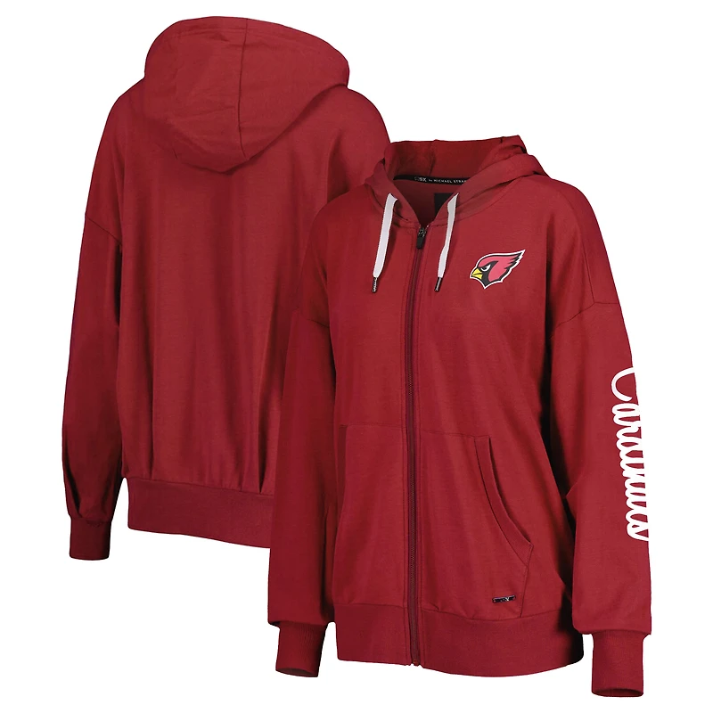 MSX by Michael Strahan Cardinal Arizona Cardinals Emerson Sweat à capuche léger entièrement zippé pour femme