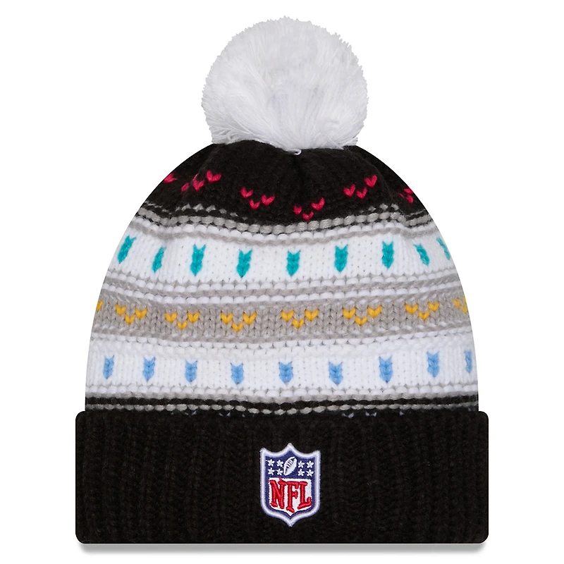 Women's New Era Black Arizona Cardinals 2025 NFL Crucial Catch Cuffed Knit Hat with Pom