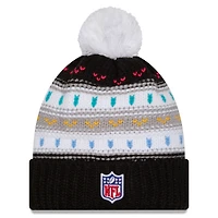 Women's New Era Black Arizona Cardinals 2025 NFL Crucial Catch Cuffed Knit Hat with Pom