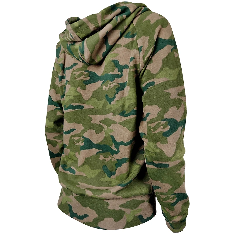 Women's New Era Camo Arizona Cardinals Raglan Full-Zip Hoodie