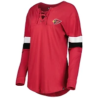 T-shirt léger à lacets manches longues pour femme Cardinal Arizona Cardinals Athletic Varsity de New Era