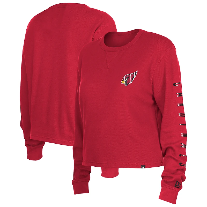 T-shirt court thermique à manches longues pour femme New Era Cardinal Arizona Cardinals Sport Night