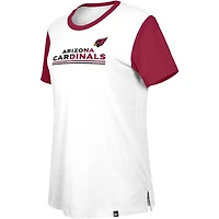 T-shirt New Era pour femme, blanc/cardinal, Arizona Cardinals Third Down Colorblock