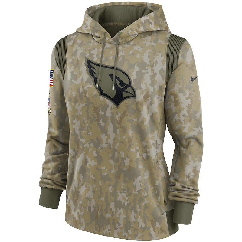 Women's Nike Camo Arizona Cardinals 2021 Salute To Service - Therma Performance Pullover Hoodie