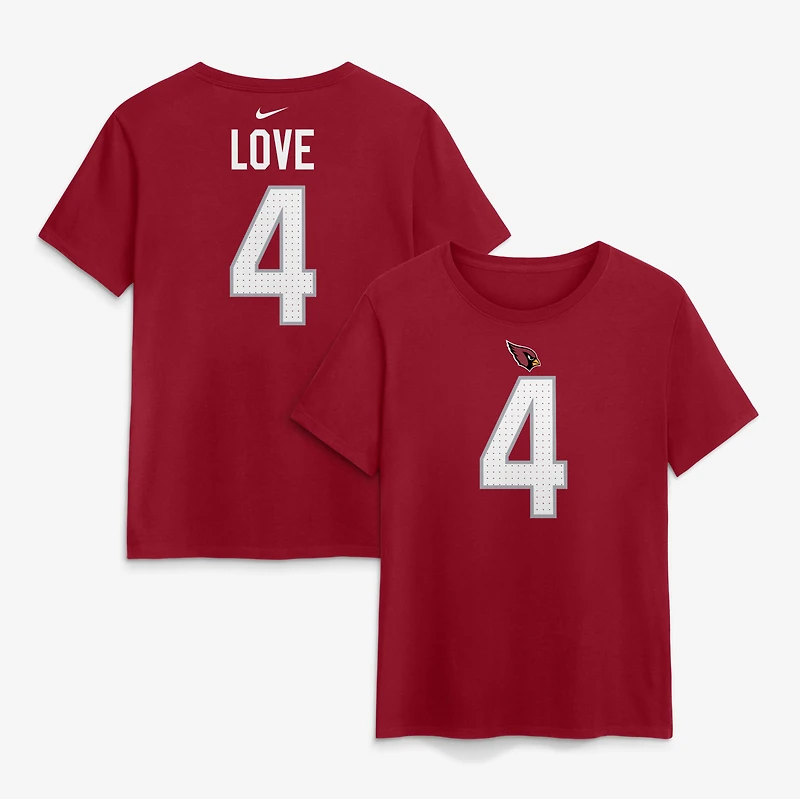 Women's Nike Jeremiyah Love Cardinal Arizona Cardinals Name & Number T-Shirt