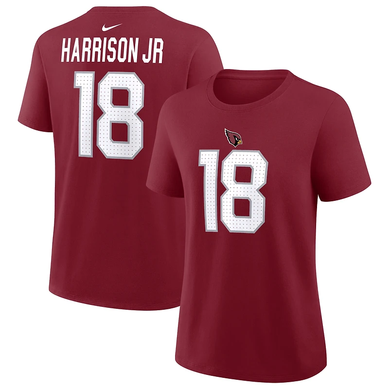 T-shirt Nike pour femme Marvin Harrison Jr. Cardinals de l'Arizona (nom et numéro)
