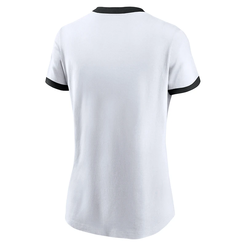 Women's Nike White Arizona Cardinals Rewind Ringer Tri-Blend T-Shirt