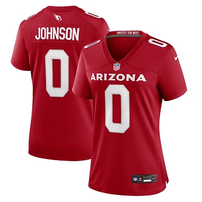 Maillot Nike Will Johnson Cardinal pour femme, équipe des Cardinals de l'Arizona