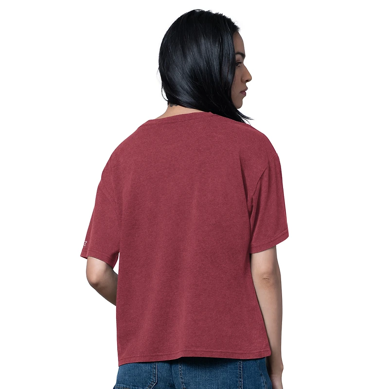 Women's Starter Heather Cardinal Arizona Cardinals Oversized Hall of Fame T-Shirt