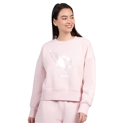 Women's Starter Light Pink Arizona Cardinals Travel Pastels Boxy Fleece Sweatshirt