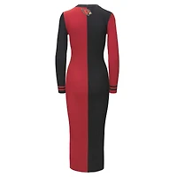 Women's STAUD Black/Cardinal Arizona Cardinals Shoko Knit Button-Up Sweater Dress