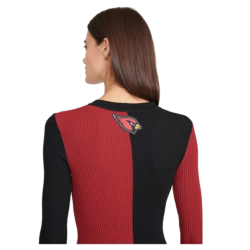 Robe pull boutonnée en tricot Shoko STAUD noir/Cardinal Arizona Cardinals pour femmes