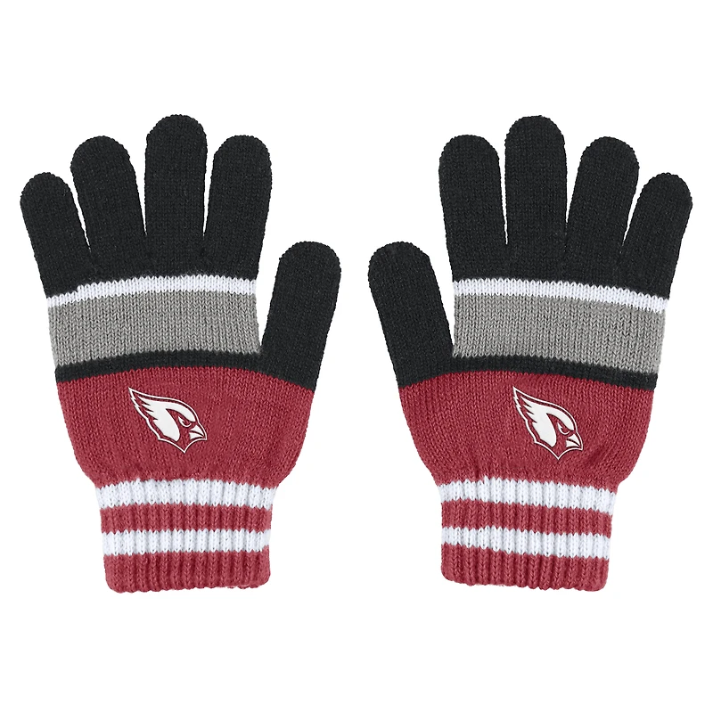 WEAR by Erin Andrews Ensemble gants et écharpe à rayures des Cardinals de l'Arizona pour femmes