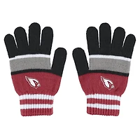 WEAR by Erin Andrews Ensemble gants et écharpe à rayures des Cardinals de l'Arizona pour femmes
