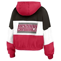 Veste coupe-vent zippée à blocs de couleurs pour femmes WEAR by Erin Andrews Cardinal/Black Arizona Cardinals grande taille