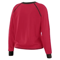 Women's WEAR by Erin Andrews Cardinal/Black Arizona Cardinals Tie-Front Long Sleeve Top