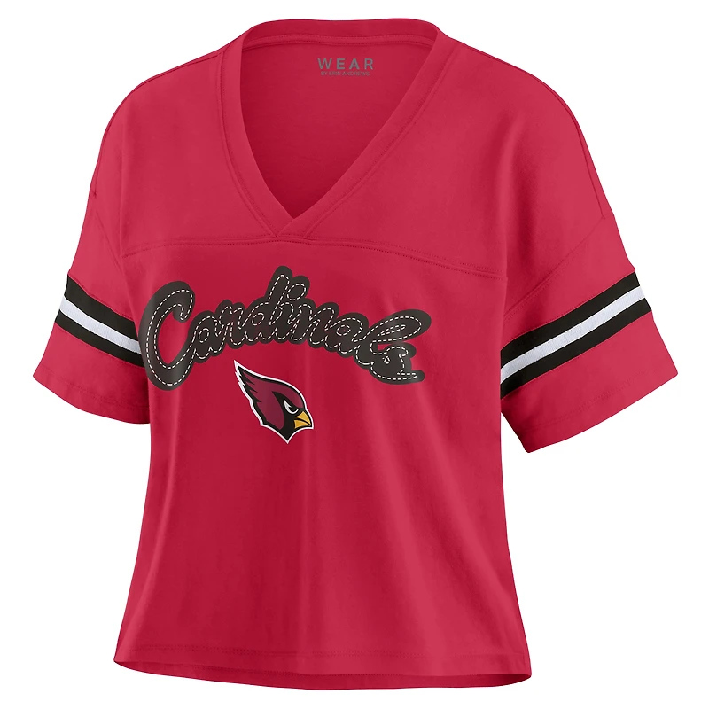 Women's WEAR by Erin Andrews Cardinal/White Arizona Cardinals Plus Color Block Boxy T-Shirt