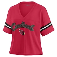 Women's WEAR by Erin Andrews Cardinal/White Arizona Cardinals Plus Color Block Boxy T-Shirt