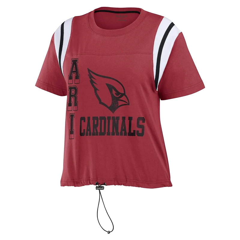 T-shirt à col cintré pour femme WEAR by Erin Andrews Cardinal Arizona Cardinals