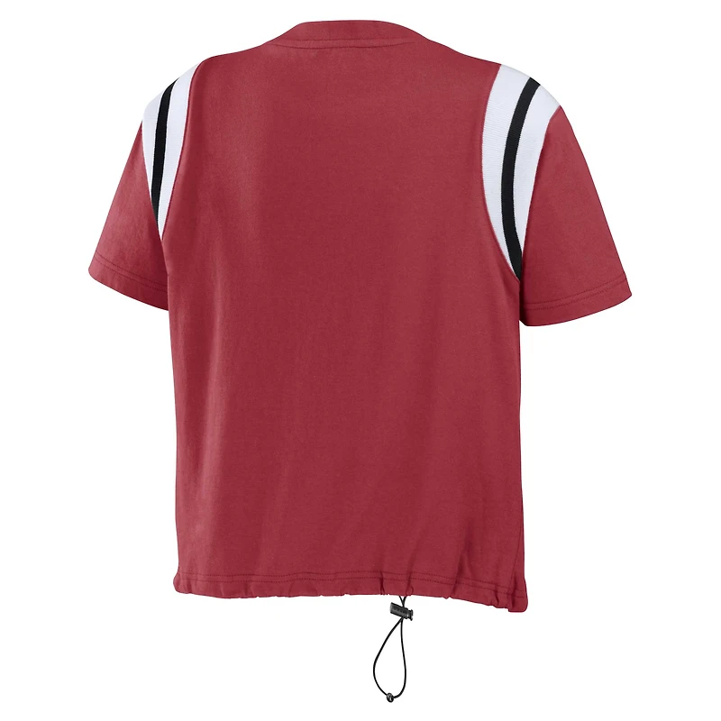 Women's WEAR by Erin Andrews Cardinal Arizona Cardinals Cinched Colorblock T-Shirt