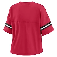 T-shirt court à col en V et blocs de couleurs pour femme WEAR by Erin Andrews Cardinal Arizona Cardinals