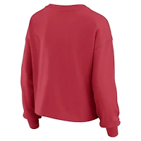 Women's WEAR by Erin Andrews Cardinal Arizona Cardinals Heavy Rugby Jersey Long Sleeve T-Shirt & Shorts Lounge Set