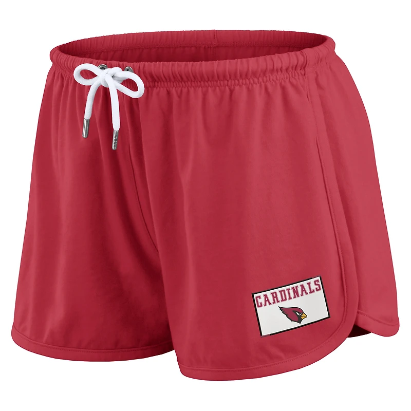 Ensemble de détente pour femme WEAR by Erin Andrews Cardinal Arizona Cardinals, maillot rugby épais, t-shirt à manches longues et short