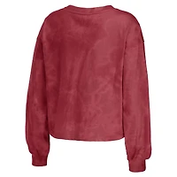 Women's WEAR by Erin Andrews Cardinal Arizona Cardinals Tie-Dye Cropped Pullover Sweatshirt & Shorts Lounge Set
