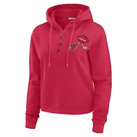 Women's WEAR by Erin Andrews  Cardinal Arizona Cardinals Waffle Hoodie Pullover Top