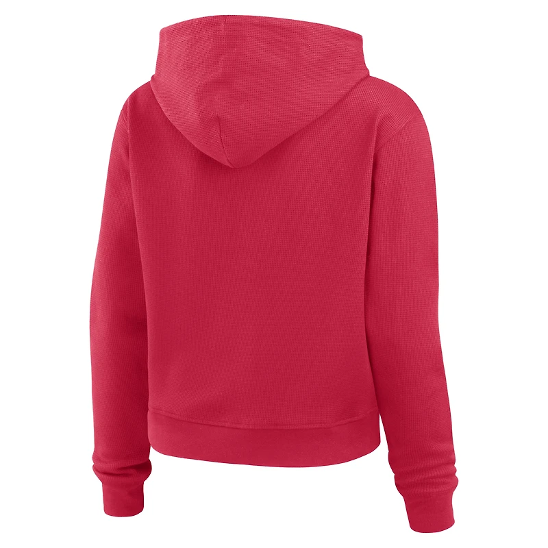 Women's WEAR by Erin Andrews Cardinal Arizona Cardinals Waffle Hoodie Pullover Top