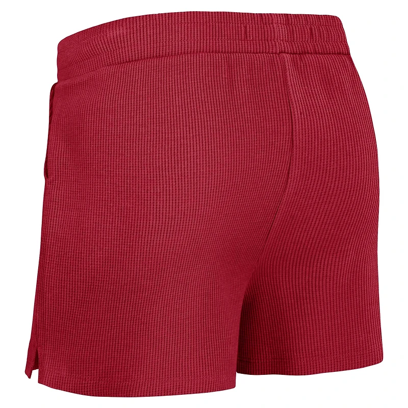 Ensemble de détente pour femme WEAR by Erin Andrews Cardinal Arizona Cardinals avec t-shirt à manches longues et short en tricot gaufré