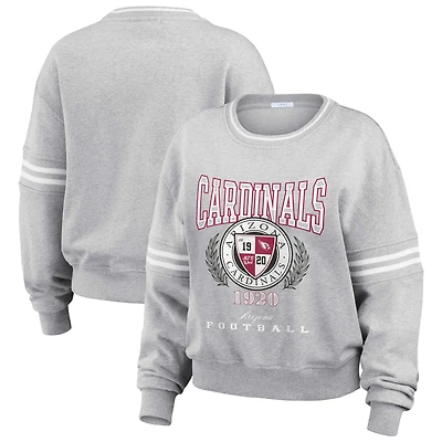 Sweat-shirt court gris chiné Arizona Cardinals pour femme WEAR by Erin Andrews