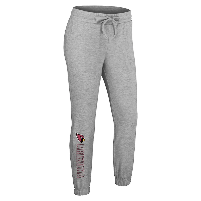 Women's WEAR by Erin Andrews Heather Gray Arizona Cardinals Knit Long Sleeve Tri-Blend T-Shirt & Pants Sleep Set