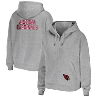 Women's WEAR by Erin Andrews Heathered Gray Arizona Cardinals Team Full-Zip Hoodie