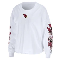 WEAR by Erin Andrews T-shirt court à manches longues blanc Arizona Cardinals Celebration pour femmes