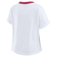 Women's WEAR by Erin Andrews White Arizona Cardinals Cropped Center Stripe Dolman T-Shirt