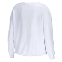 Women's WEAR by Erin Andrews White Arizona Cardinals Domestic Cropped Long Sleeve T-Shirt