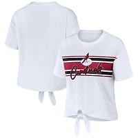 T-shirt rétro à nouer devant blanc Arizona Cardinals WEAR by Erin Andrews pour femme