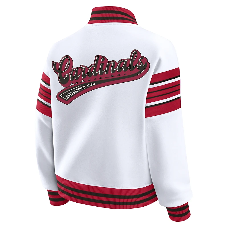 Veste polaire blanche à boutons-pression pour femme WEAR by Erin Andrews des Cardinals de l'Arizona