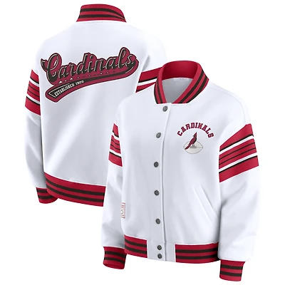 Veste polaire blanche à boutons-pression pour femme WEAR by Erin Andrews des Cardinals de l'Arizona