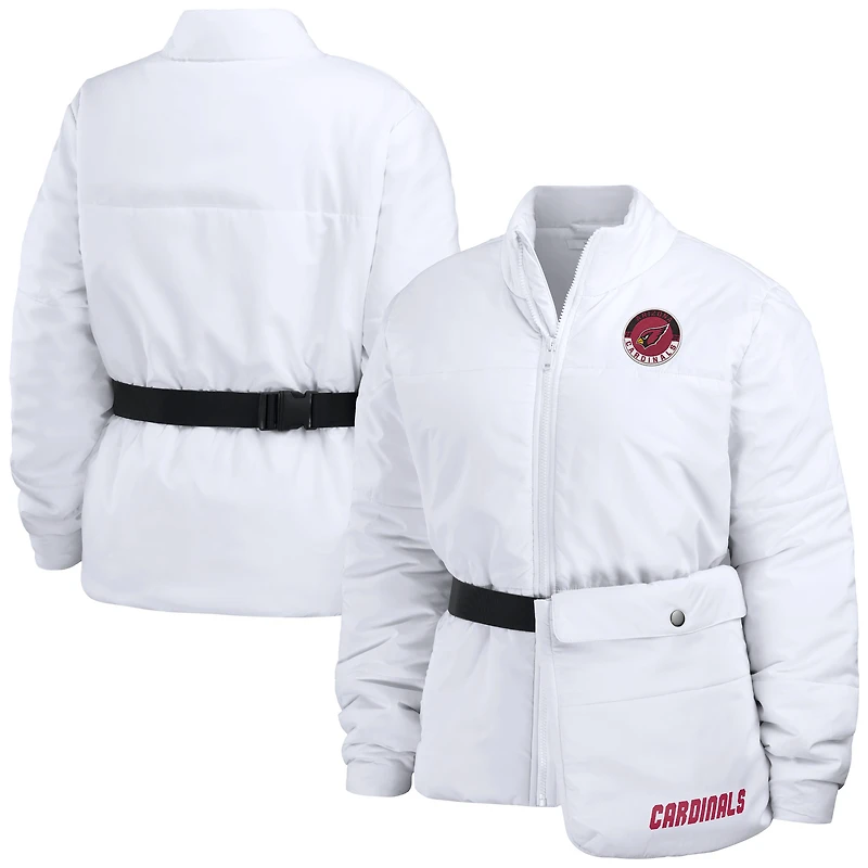 Women's WEAR by Erin Andrews  White Arizona Cardinals Packaway Full-Zip Puffer Jacket