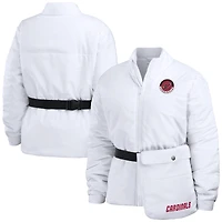 Women's WEAR by Erin Andrews  White Arizona Cardinals Packaway Full-Zip Puffer Jacket