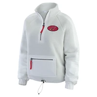 Women's WEAR by Erin Andrews White Arizona Cardinals Polar Fleece Half-Zip Jacket